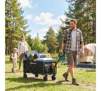 Outsunny 60L Festival Trolley On Wheels, Collapsible Wagon Cart, Black