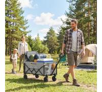 Outsunny 60L Festival Trolley on Wheels, Collapsible Wagon Cart, Grey