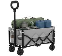 Outsunny 60L Festival Trolley On Wheels, Collapsible Wagon Cart In Grey Grey