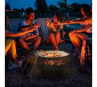 Outsunny 61.5cm 2-In-1 Outdoor Fire Pit & Firewood BBQ Garden Cooker Heater
