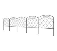 OUTSUNNY 61 cm x 3 m Outdoor Picket Fence Panels with Panels, Swirls, Black | Size: 1 Pack Outsunny Black 1 Pack