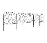 Outsunny 61 cm x 3 m Outdoor Picket Fence Panels w/ Panels, Swirls, Black, Black