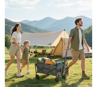 Outsunny 62L Festival Trolley, 120kg Heavy Duty Folding Trolley Cart, Grey