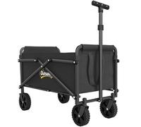 Outsunny 62L Festival Trolley, 60Kg Heavy Duty Folding Trolley Cart, Black