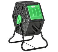 Outsunny 65L Garden Compost Bin, Barrel Rotating Composter with Steel Legs