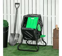 OUTSUNNY 65L Garden Compost Bin, Barrel Rotating Composter with Steel Legs & Air Holes in Green Outsunny Green