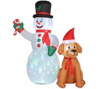 Outsunny 6Ft Blow Up Christmas Inflatable Decoration With Built-In Led Light In White White
