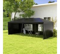 Outsunny 6M X 3M Garden Gazebo Marquee Canopy Party Tent Canopy Patio Black