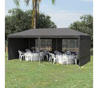Outsunny 6m x 3m Garden Gazebo Marquee Canopy Party Tent Canopy Patio Dark Grey