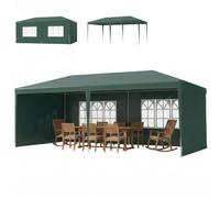 Outsunny 6x3 m Party Tent Gazebo Marquee Outdoor Patio Canopy Shelter with Windows and Side Panels, Green