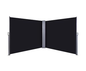 Outsunny 6mx1.8m Double Retractable Side Awning Steel Frame Outdoor Shade Black | TJ Hughes