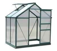 Outsunny 6x4ft Walk-In Polycarbonate Greenhouse Plant Grow Galvanized Aluminium