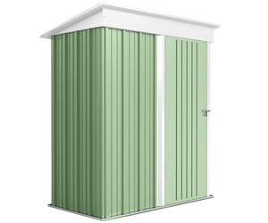 Outsunny 6x5ft Metal Garden Shed, Lockable Bike Storage with Adjustable Shelf & Roof Cover, Includes Gloves, Green Aosom UK