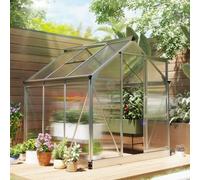 Outsunny 6X6Ft Walk-In Polycarbonate Greenhouse Plant Grow Aluminium Frame