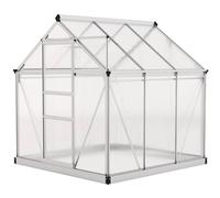 Outsunny 6X6Ft Walk-In Polycarbonate Greenhouse Plant Grow Aluminium Frame