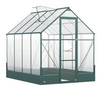 Outsunny Walk-in Greenhouse Garden Polycarbonate Aluminium w/ Smart Window 6x8ft | TJ Hughes