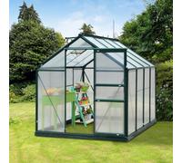 Outsunny 6X8Ft Walk-In Polycarbonate Greenhouse Plant Grow Galvanized Aluminium