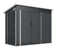 Outsunny 7.5 x 4.3ft Metal Garden Storage Shed, Waterproof Outdoor Shed with Triple Lockable Door, Gloves, Vents, Dark Grey