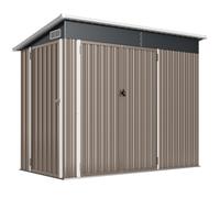 Outsunny 7.5 x 4.3ft Metal Garden Storage Shed, Waterproof Outdoor Shed with Triple Lockable Door, Gloves, Vents, Light Grey