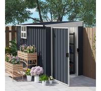Outsunny 7.6 X 4Ft Lean To Garden Storage Shed With Window, Dark Grey