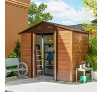Outsunny 7.7X6.4Ft Garden Shed, Tool Storage Sliding Door Wood Effect