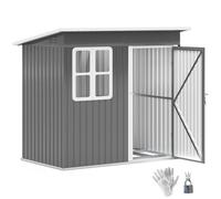 Outsunny 7 X 4Ft Galvanised Steel Garden Shed With Foundation Kit, Green