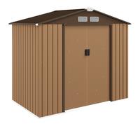Outsunny 7 x 4ft Garden Shed Storage w/ Foundation Kit, Vents, Light Brown