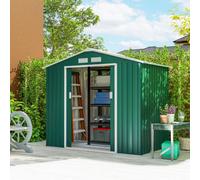 Outsunny 7 X 4Ft Garden Shed Storage With Foundation Kit And Vents, Green