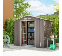 OUTSUNNY Garden Shed Storage Unit w/Locking Door Floor Foundation Vent in Grey Outsunny Grey