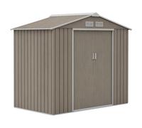 Outsunny Shed Storage Unit w/ Floor Foundation, Air Vent, Brown