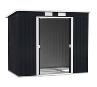 Outsunny 7 X 4Ft Metal Garden Storage Shed W/ Double Door Dark Grey, Grey