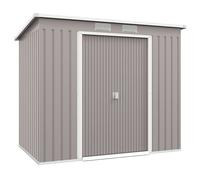 Outsunny 7 x 4ft Metal Garden Storage Shed w/ Double Door & Ventilation Grey