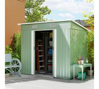 OUTSUNNY 7 x 4ft Outdoor Garden Storage Shed Tool Storage Box for Backyard Patio in Light Green Outsunny Light Green