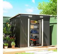 Outsunny 7 X 4Ft Outdoor Garden Storage Shed For Garden Black