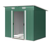 Outsunny 7 X 4Ft Outdoor Lean To Metal Garden Storage Shed For Garden Green