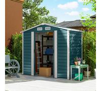 Outsunny 7 x 4ft Upgraded Metal Shed with Lock, Easy to Assemble, Green