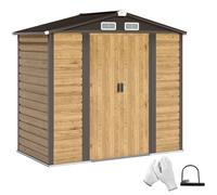 Outsunny 7 X 4Ft Upgraded Metal Shed With Lock, Easy To Assemble, Natural Natural
