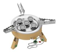 Outsunny 7000W Camping Stove, High Power Gas Stove, Foldable Stainless Steel Camp Propane Burner with 50kg Capacity and Carry Bag for Outdoor Hiking, Khaki