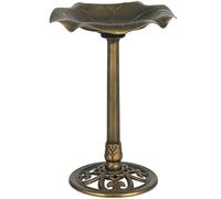 Outsunny 71cm Bird Bath for Garden, Standing Pedestal Birdbath with Lotus Leaf Basin, Vintage Decorative Bird Bath Bowl for Outdoor, Bronze Tone Bronze