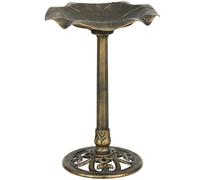 Outsunny 71cm Bird Bath for Garden, Standing Pedestal Birdbath with Lotus Leaf Basin, Vintage Decorative Bird Bath Bowl for Outdoor, Bronze Tone