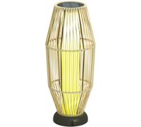 Outsunny 72 cm Rattan Solar Floor Lamp, Auto On/Off LED Garden Light, Grey