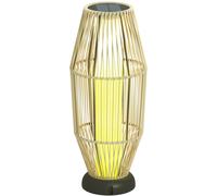 Outsunny 72 cm Rattan Solar Floor Lamp, Auto On/Off LED Garden Light, Grey, Grey