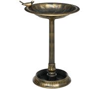 Outsunny 72cm Tall Antique Bird Bath for Garden, Vintage Style Birdbath with Bird Decoration and Flower Planter Base, Bronze Tone