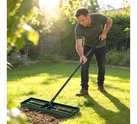 Outsunny 76 X 26 Cm Lawn Levelling Rake With 169 Cm Handle In Green Green