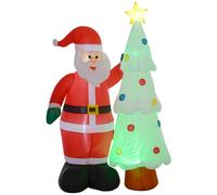 Outsunny 7ft Christmas Inflatable Decoration Santa Claus and Christmas Tree | TJ Hughes