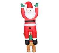 Outsunny 7FT Hanging Christmas Inflatable Santa with Dog, Christmas Blow Up Decoration with Built-in LED Lights for Garden, Indoor Outdoor Home Decor