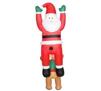Outsunny 7FT Hanging Christmas Inflatable Santa with Dog for Home, Garden