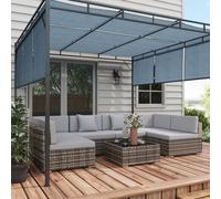 Outsunny 7Pc Rattan Garden Furniture Set Coffee Table Buckle Structure, Grey