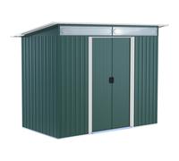 Outsunny 8.5 x 4ft Metal Shed with Lightsky Panels, Garden Storage Tool House with Double Doors for Garden, Patio and Lawn, Green Green