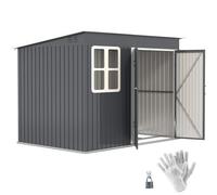 Outsunny 8.5 x 6ft Galvanised Steel Garden Shed with Foundation Kit, Grey